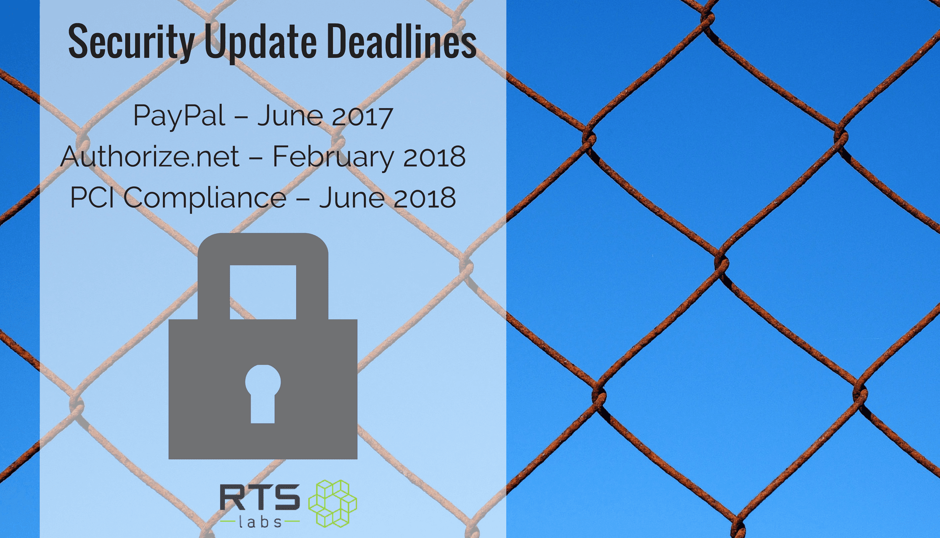 Security update deadlines Paypall June 2017 authorize.net February 2018 PCI Compliance June 2018