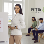 A woman voting in a voting booth amidst the future of politics in the age of AI