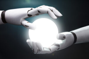 Robot Predicting Future With Crystal Ball