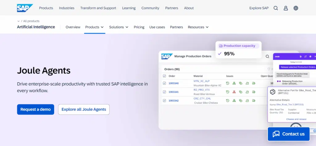 SAP Joule home page