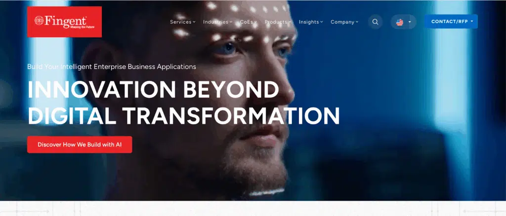 Screenshot of Fingent website