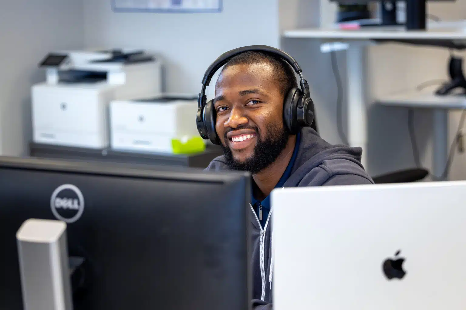 An RTS Labs engineer working alongside a client team
