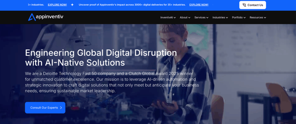 Appinventiv homepage view