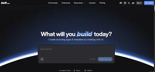 Bolt.new homepage